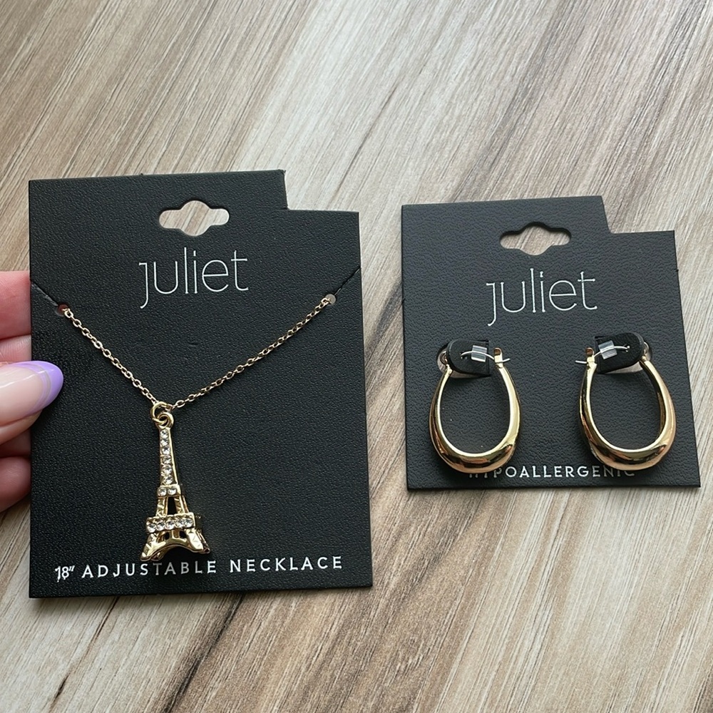 Juliet Eiffel Tower Necklace & Juliet Earrings